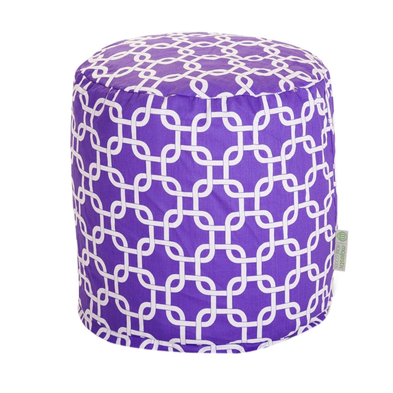 Majestic Home Goods Decorative Purple Links Small Pouf Ottoman